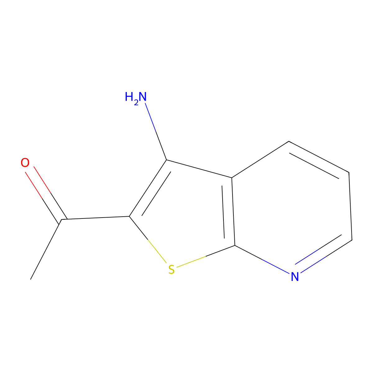 1-(3-Aminothieno[2,3-b]pyridin-2-yl)ethanone molecular structure, CAS 52505-41-6
