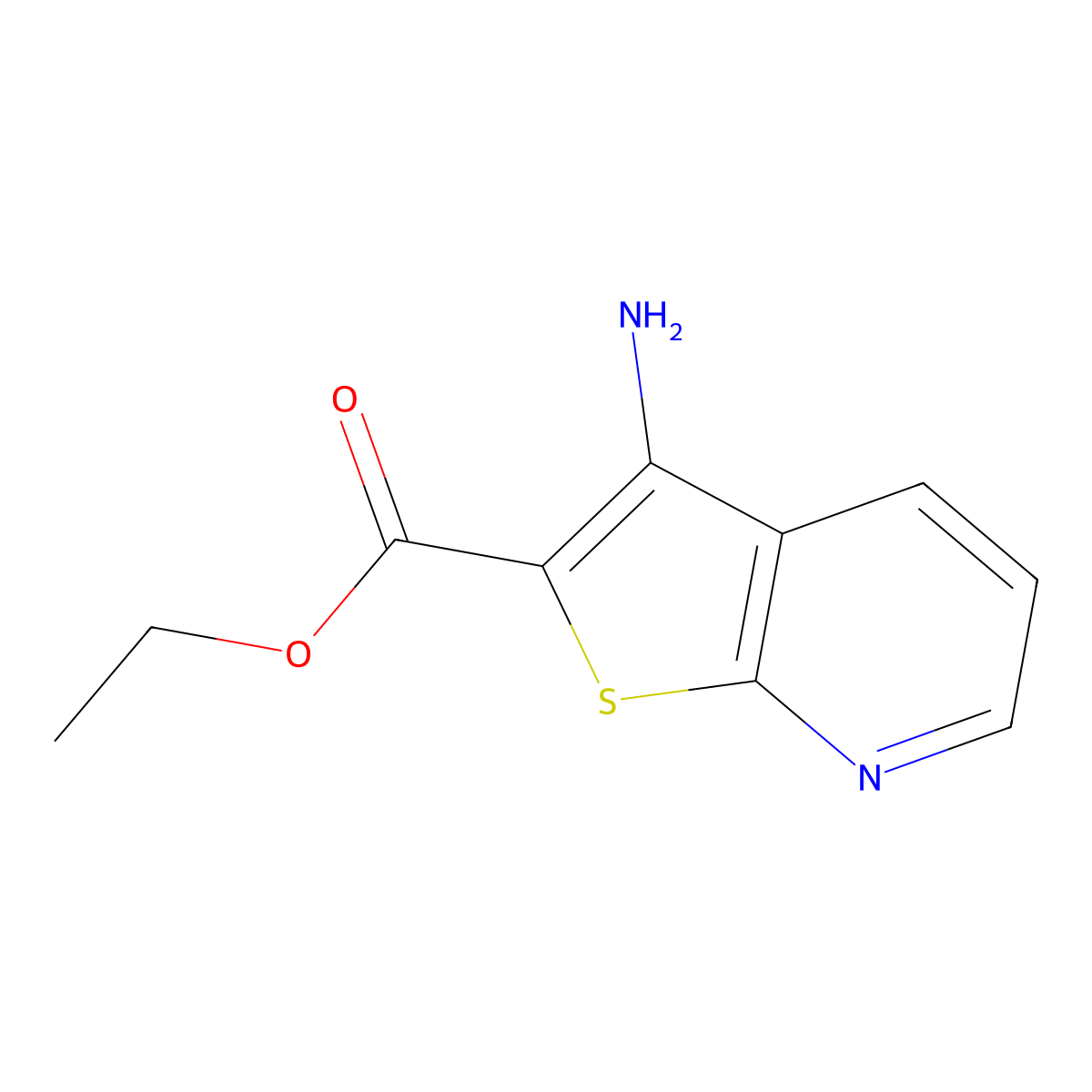Ethyl 3-aminothieno[2,3-b]pyridine-2-carboxylate molecular structure, CAS 52505-46-1