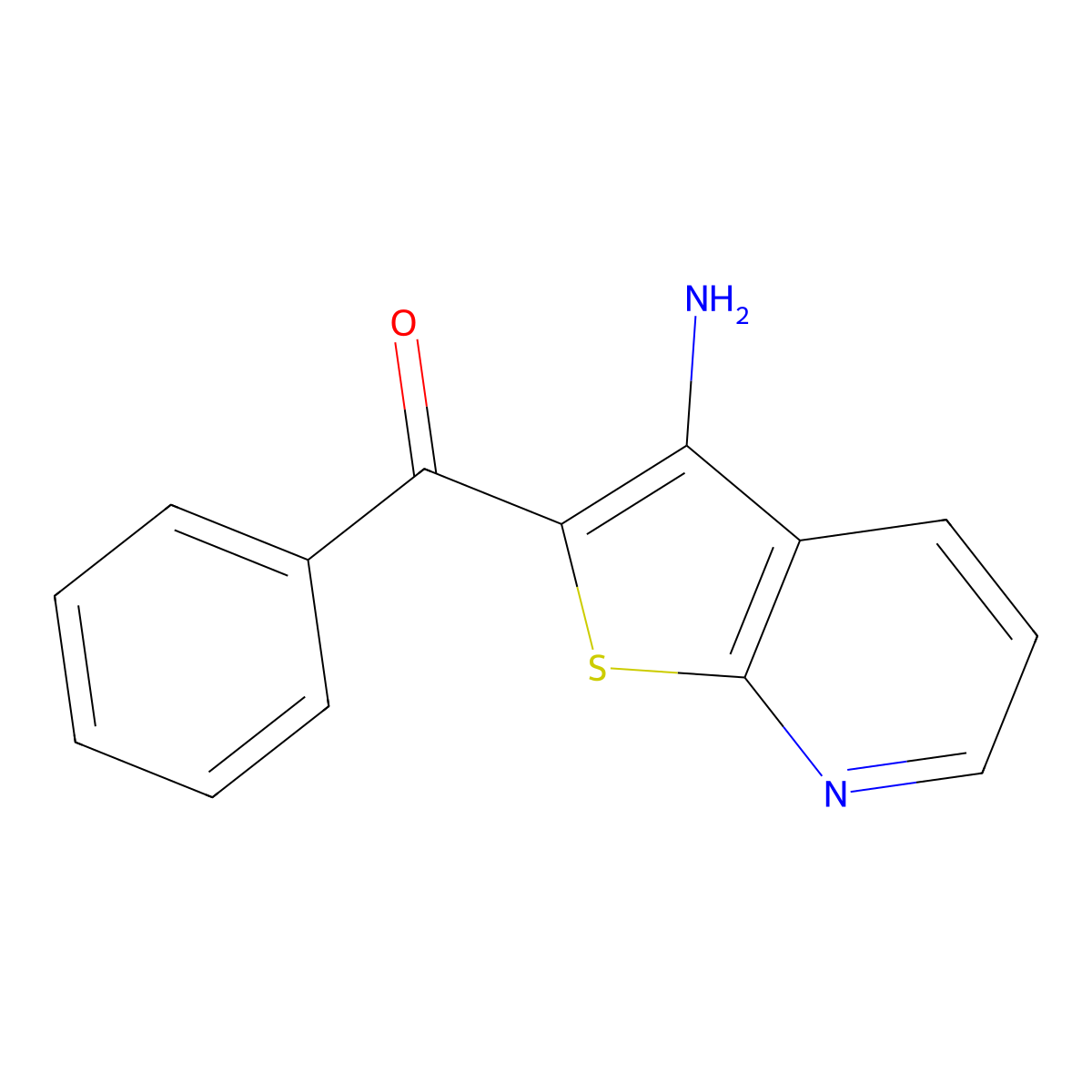 (3-Aminothieno[2,3-b]pyridin-2-yl)(phenyl)methanone molecular structure, CAS 52505-48-3