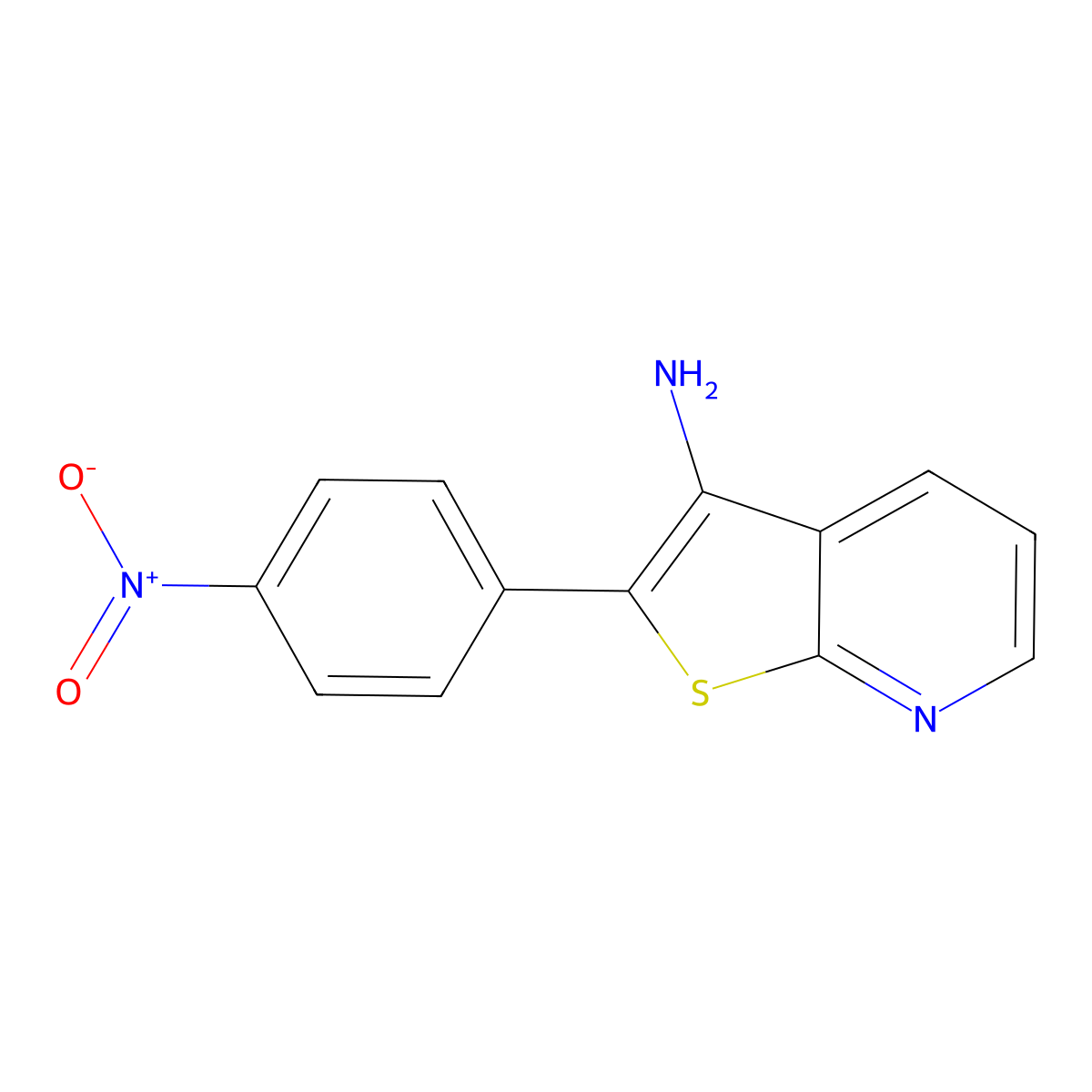 2-(4-Nitrophenyl)thieno[2,3-b]pyridin-3-amine molecular structure, CAS 52505-50-7