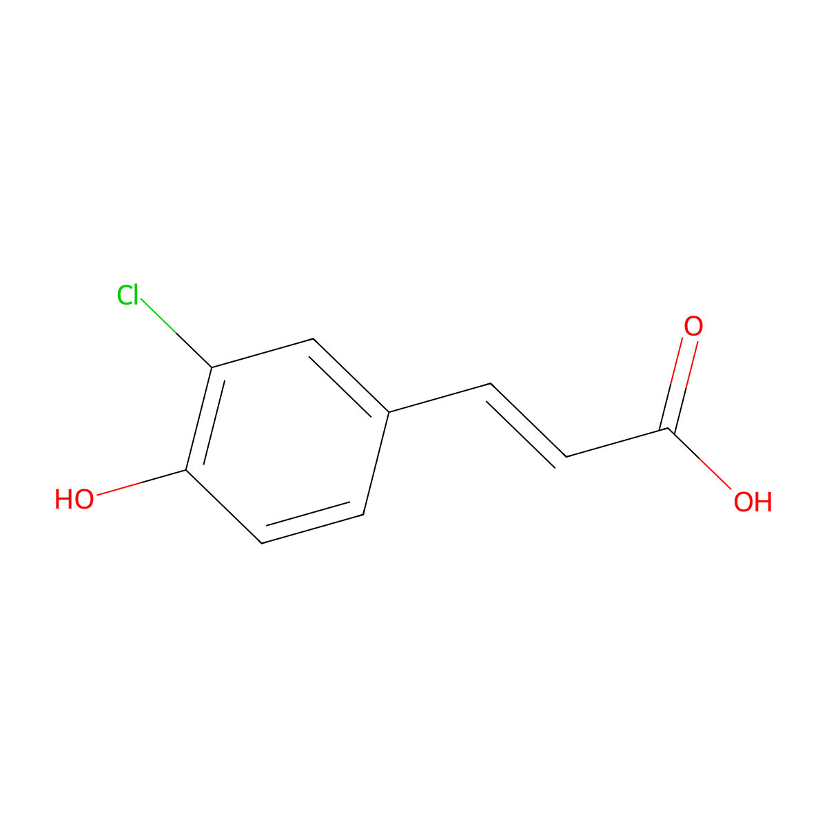 3-Chloro-4-hydroxycinnamic acid molecular structure, CAS 52507-43-4
