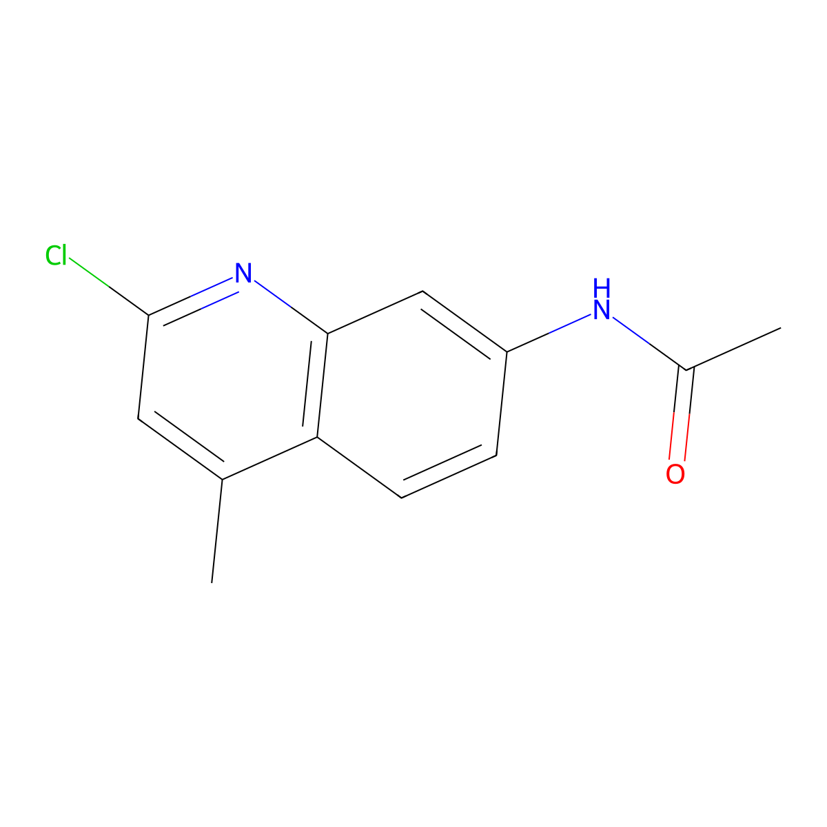 Acetamide, N-(2-chloro-4-methyl-7-quinolinyl)- molecular structure, CAS 52507-64-9