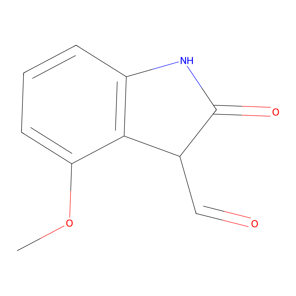 4-Methoxy-2-oxoindoline-3-carbaldehyde molecular structure, CAS 52508-90-4