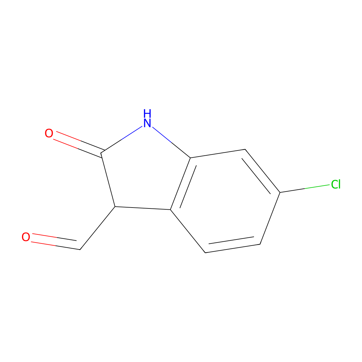 6-Chloro-2-oxoindoline-3-carbaldehyde molecular structure, CAS 52508-91-5