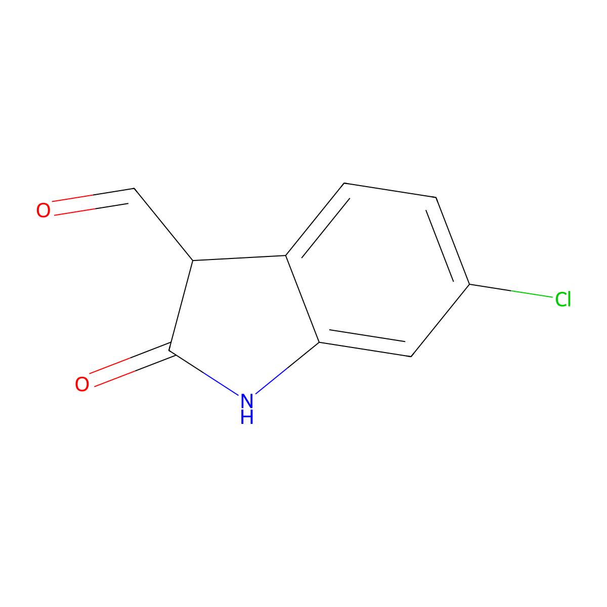 6-Chloro-2-oxoindoline-3-carbaldehyde molecular structure, CAS 52508-91-5