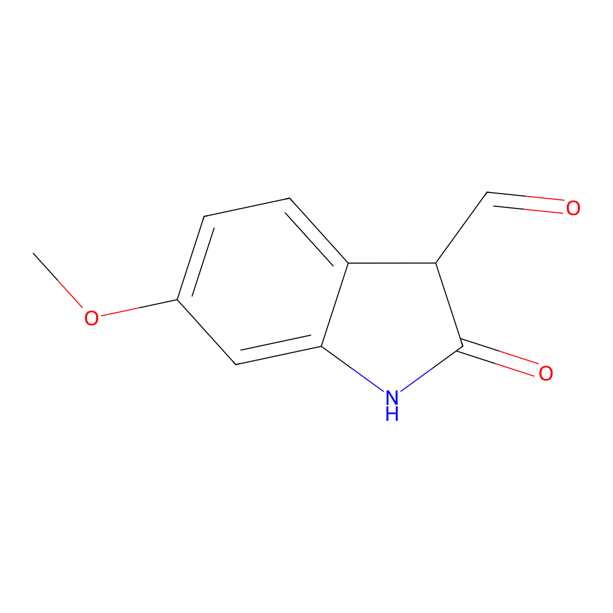 6-Methoxy-2-oxoindoline-3-carbaldehyde molecular structure, CAS 52508-92-6