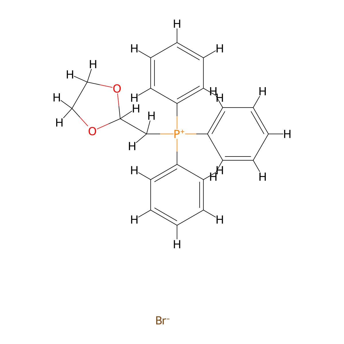 (1,3-Dioxolan-2-ylmethyl)triphenylphosphonium bromide molecular structure, CAS 52509-14-5