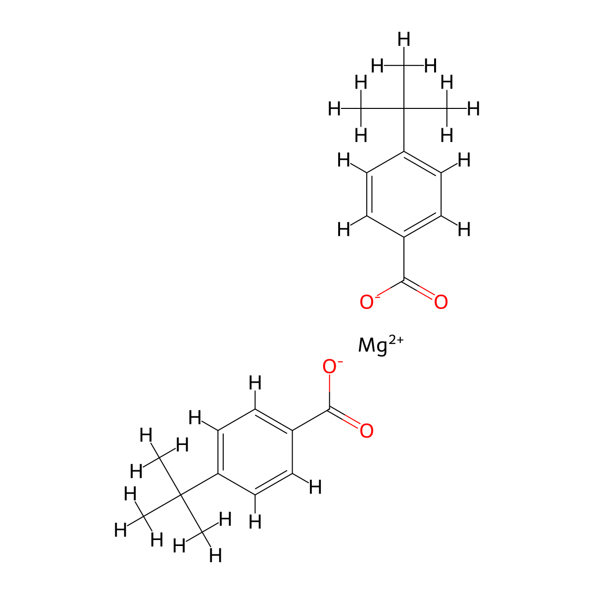 Benzoic acid, 4-(1,1-dimethylethyl)-, magnesium salt (2:1) molecular structure, CAS 52509-83-8