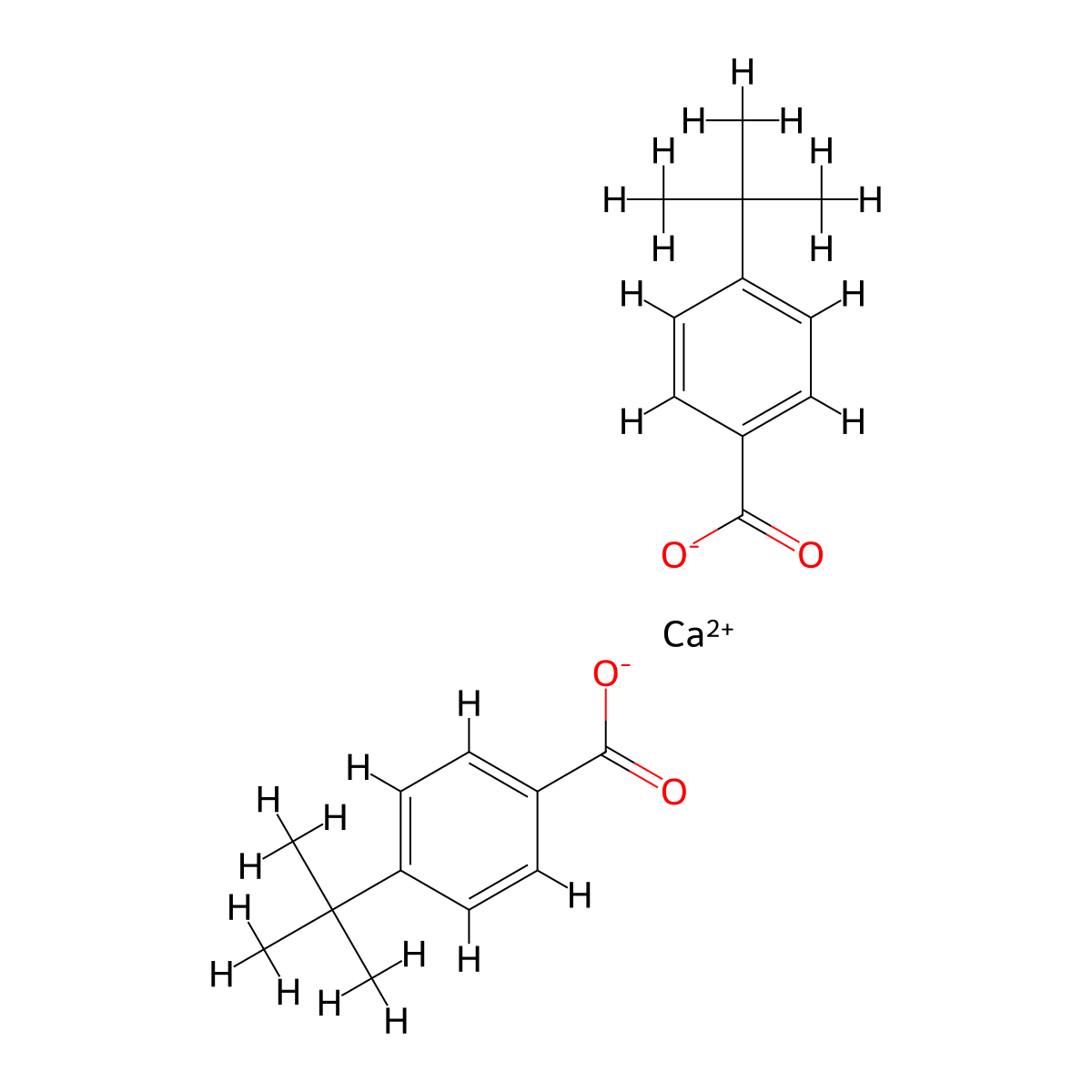 Benzoic acid, 4-(1,1-dimethylethyl)-, calcium salt (2:1) molecular structure, CAS 52509-84-9