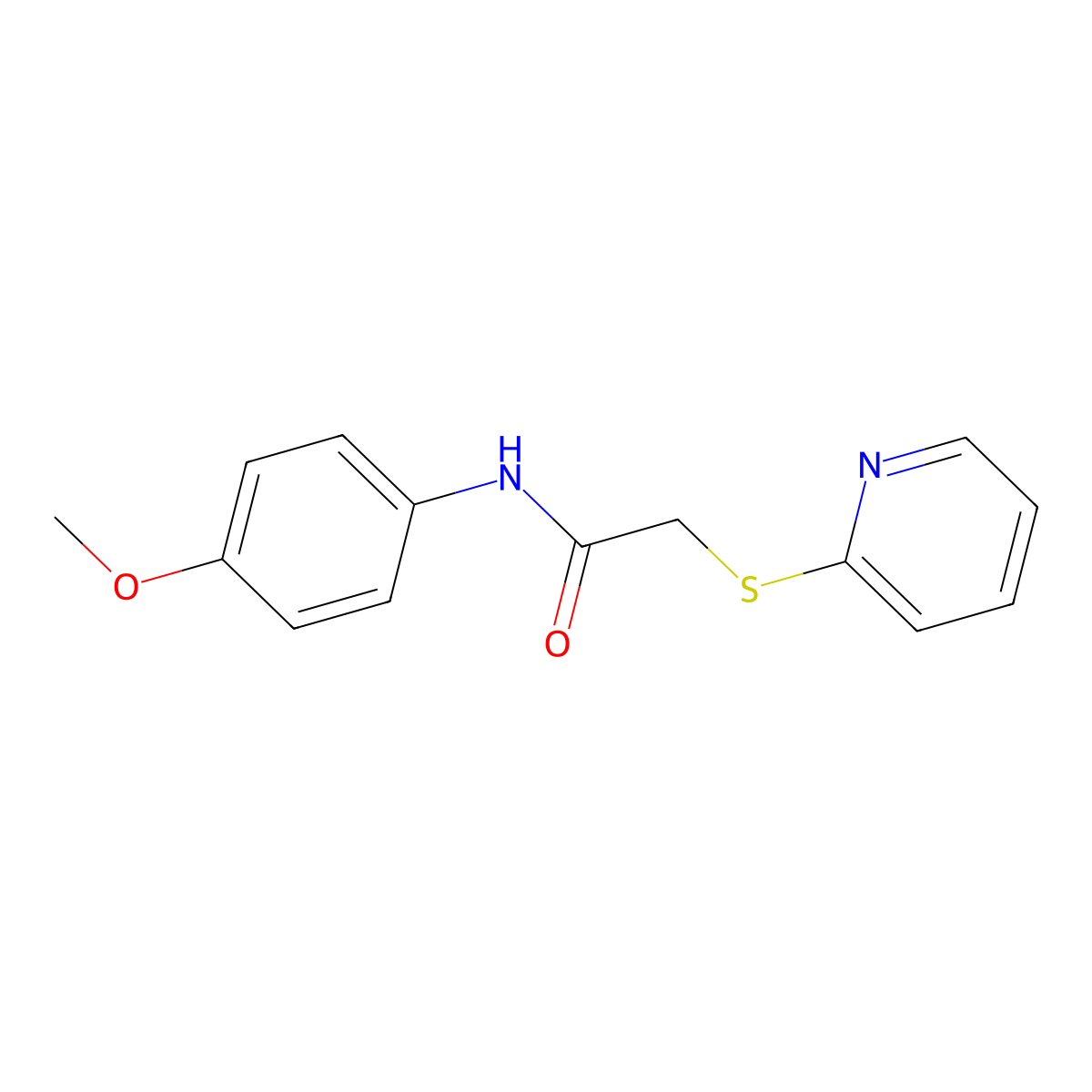 N-(4-methoxyphenyl)-2-pyridin-2-ylsulfanylacetamide molecular structure, CAS 5251-47-8
