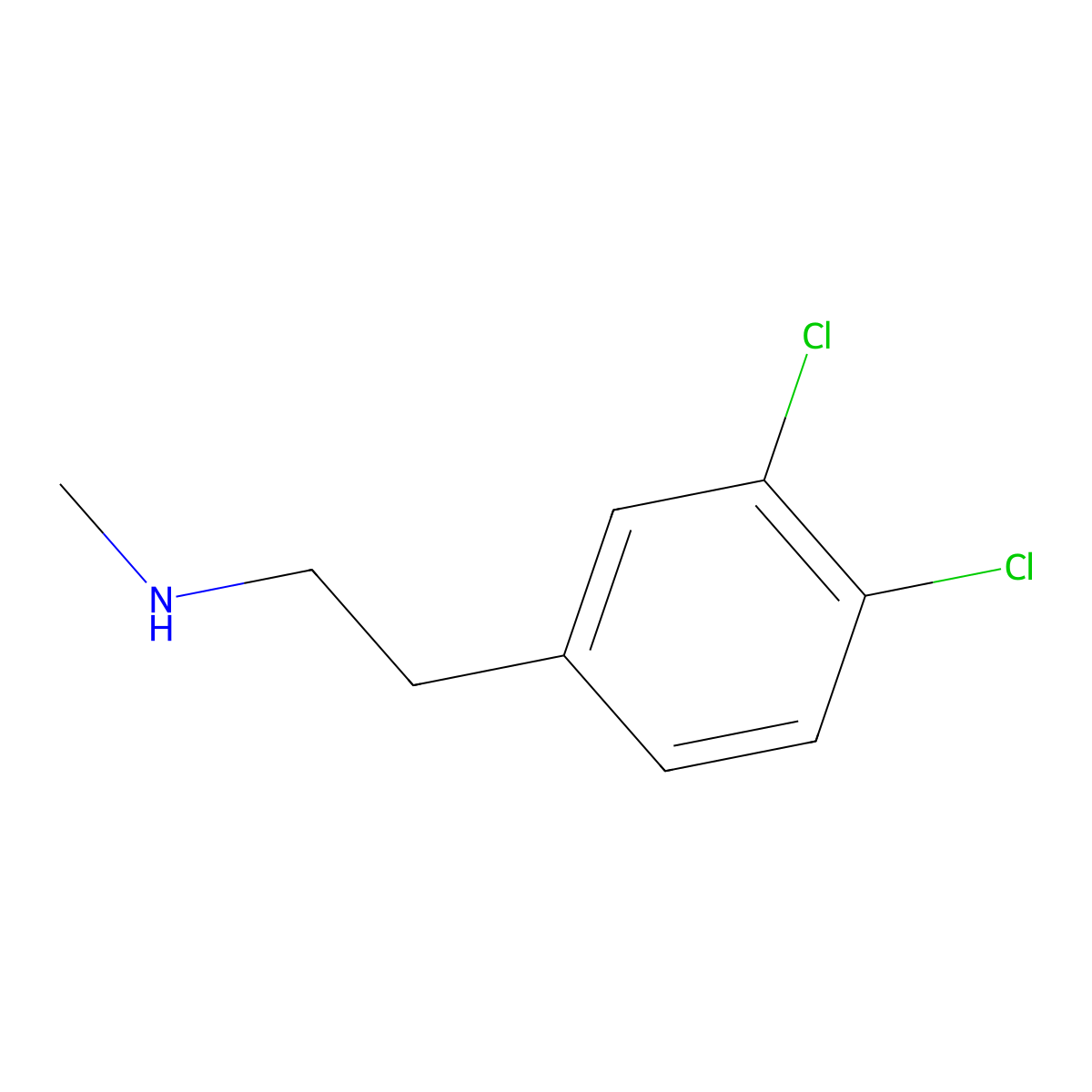 [2-(3,4-Dichloro-phenyl)-ethyl]-methyl-amine molecular structure, CAS 52516-06-0