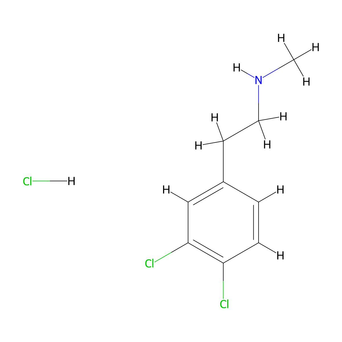 [2-(3,4-Dichlorophenyl)ethyl](methyl)aminehydrochloride molecular structure, CAS 52516-07-1