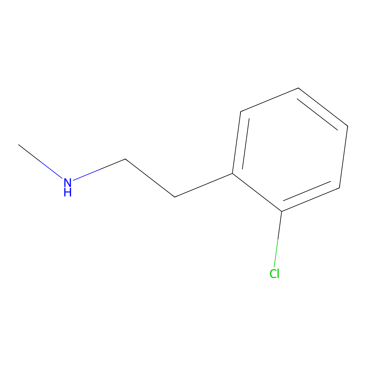 2-(2-chlorophenyl)-N-methylethanamine molecular structure, CAS 52516-17-3