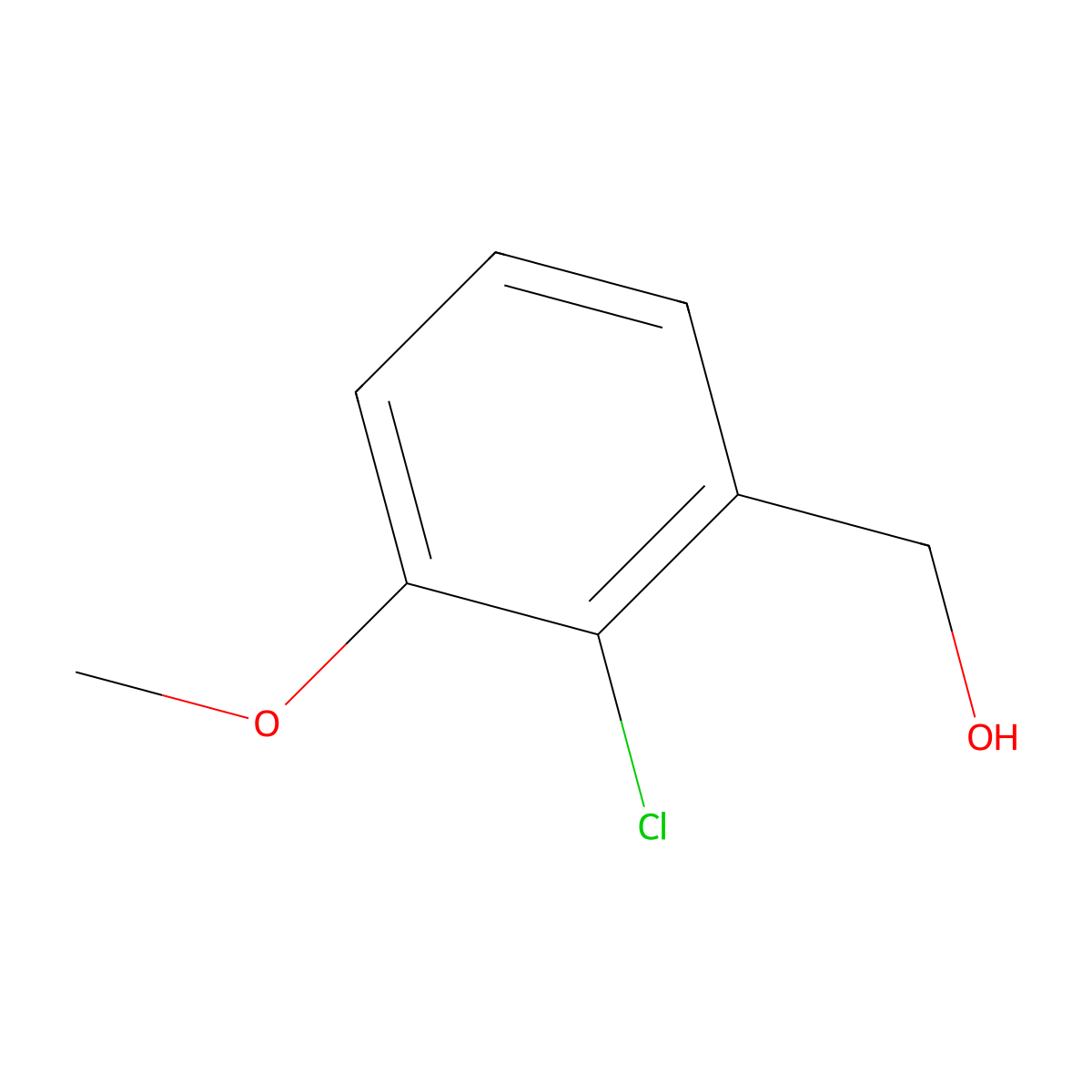 (2-Chloro-3-methoxyphenyl)methanol molecular structure, CAS 52516-43-5