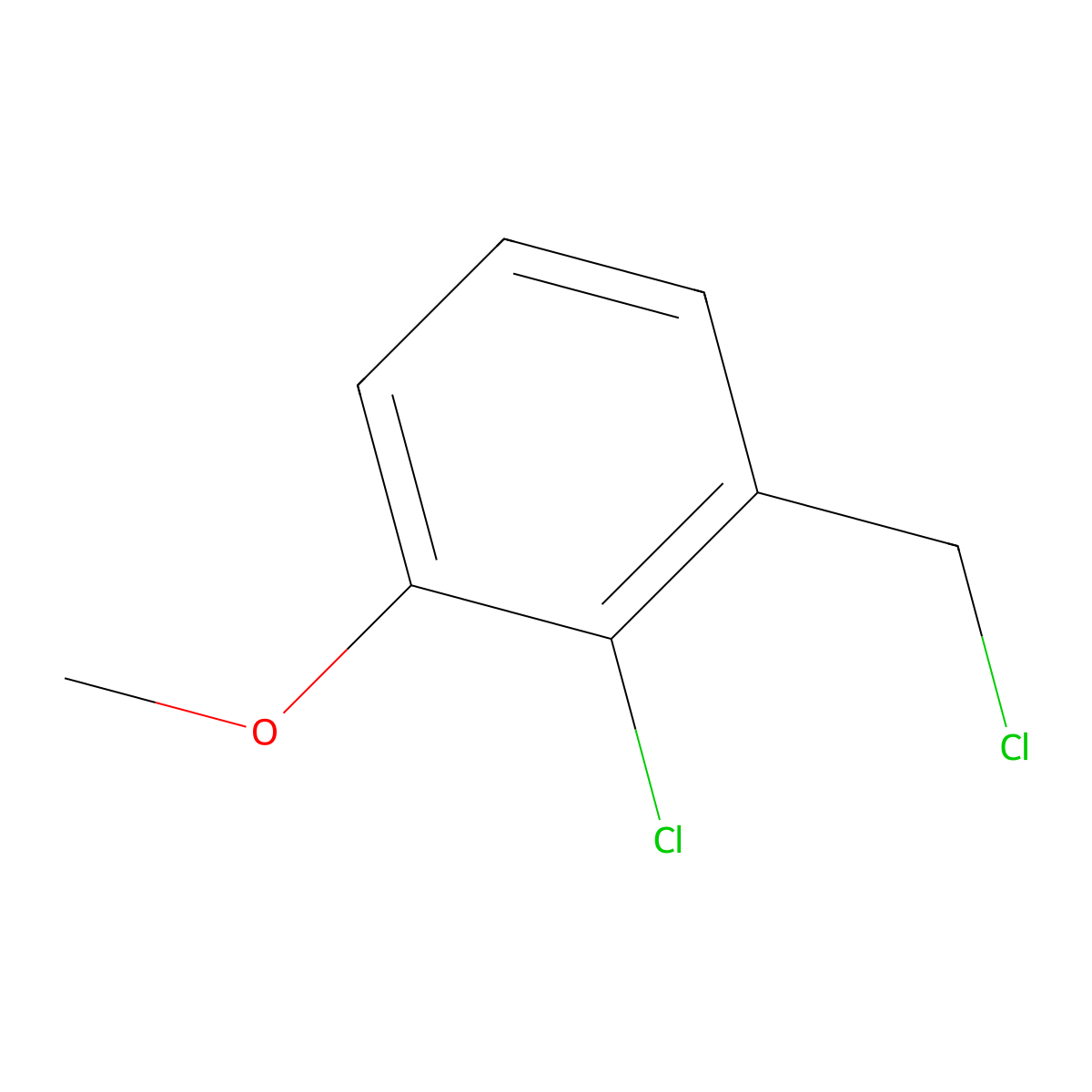 2-Chloro-1-(chloromethyl)-3-methoxybenzene molecular structure, CAS 52516-44-6