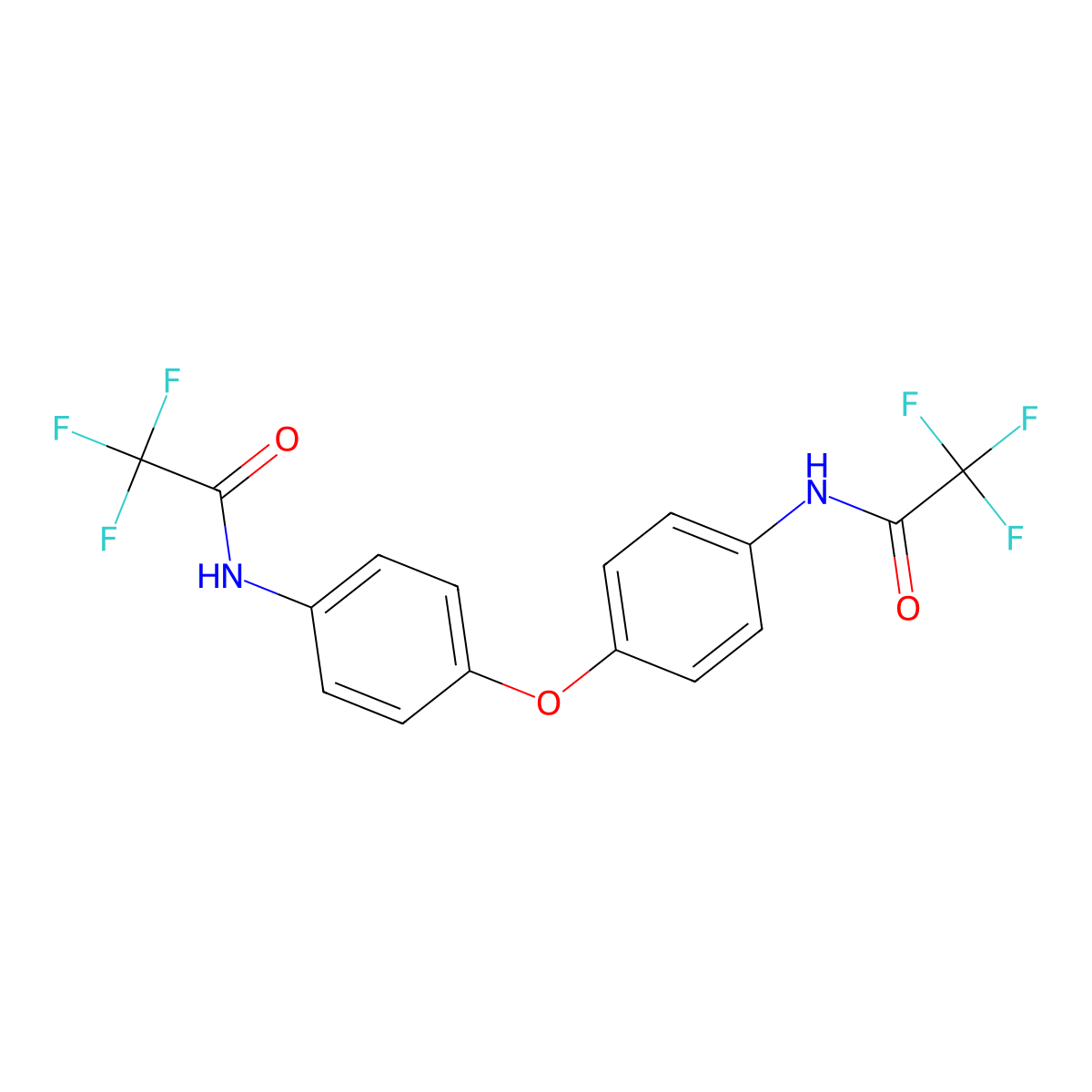 2,2,2-trifluoro-N-[4-[4-[(2,2,2-trifluoroacetyl)amino]phenoxy]phenyl]acetamide molecular structure, CAS 5252-79-9