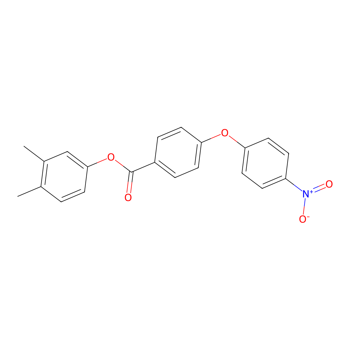 4-(4-Nitro-phenoxy)-benzoic acid 3,4-dimethyl-phenyl ester molecular structure, CAS 5253-24-7