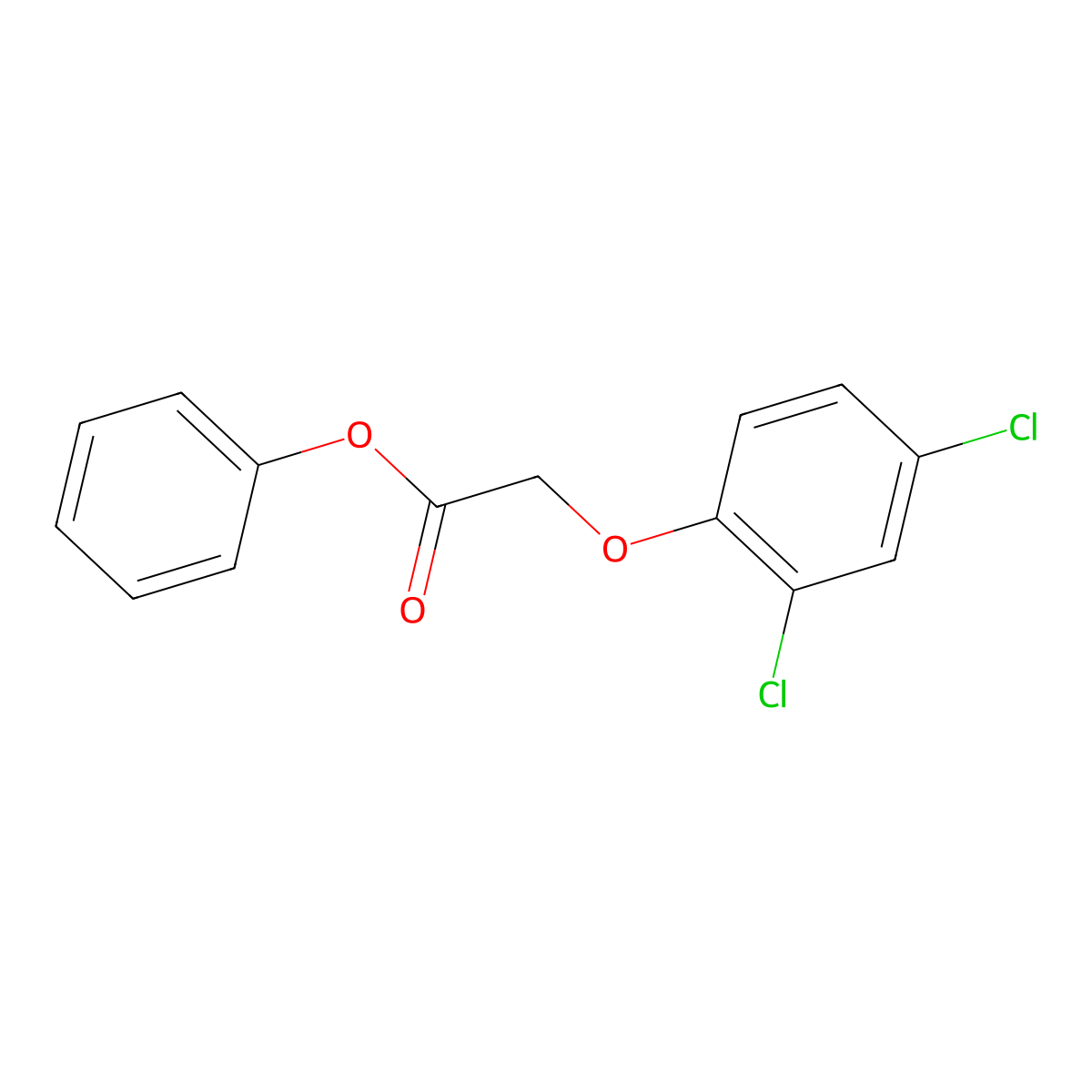 Phenyl (2,4-dichlorophenoxy)acetate molecular structure, CAS 5253-44-1