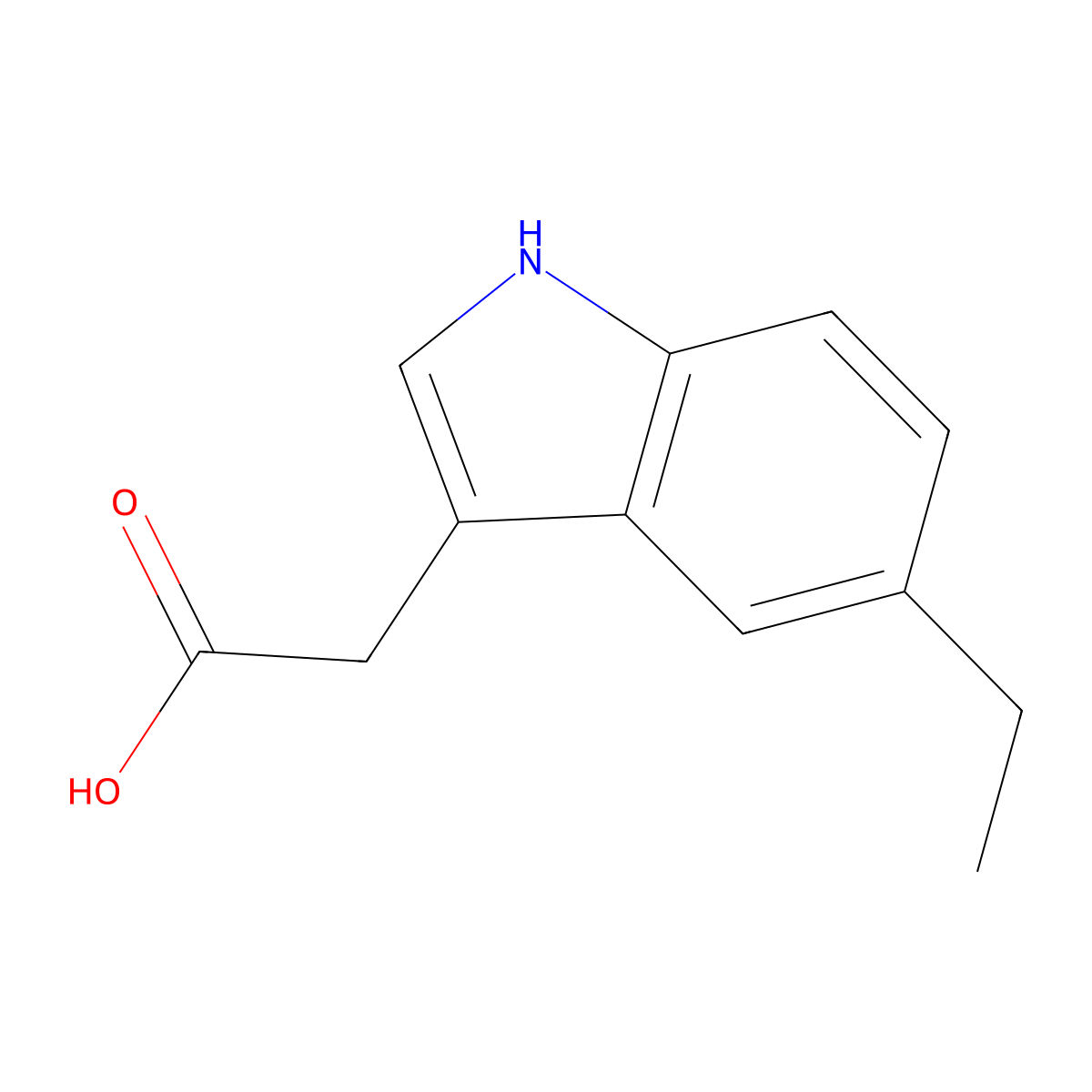 (5-Ethyl-1H-indol-3-yl)acetic acid molecular structure, CAS 52531-12-1