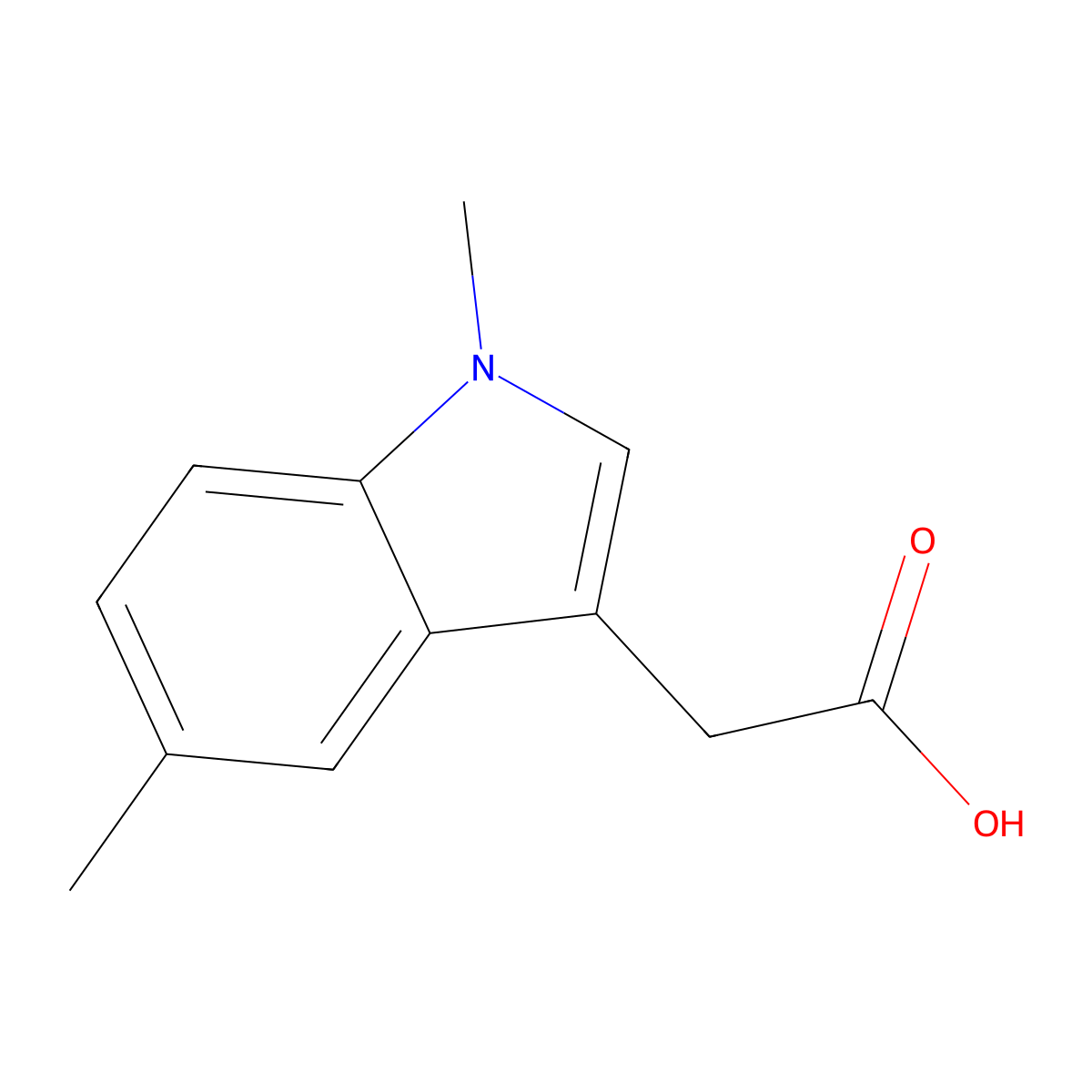 2-(1,5-dimethyl-1H-indol-3-yl)acetic acid molecular structure, CAS 52531-13-2