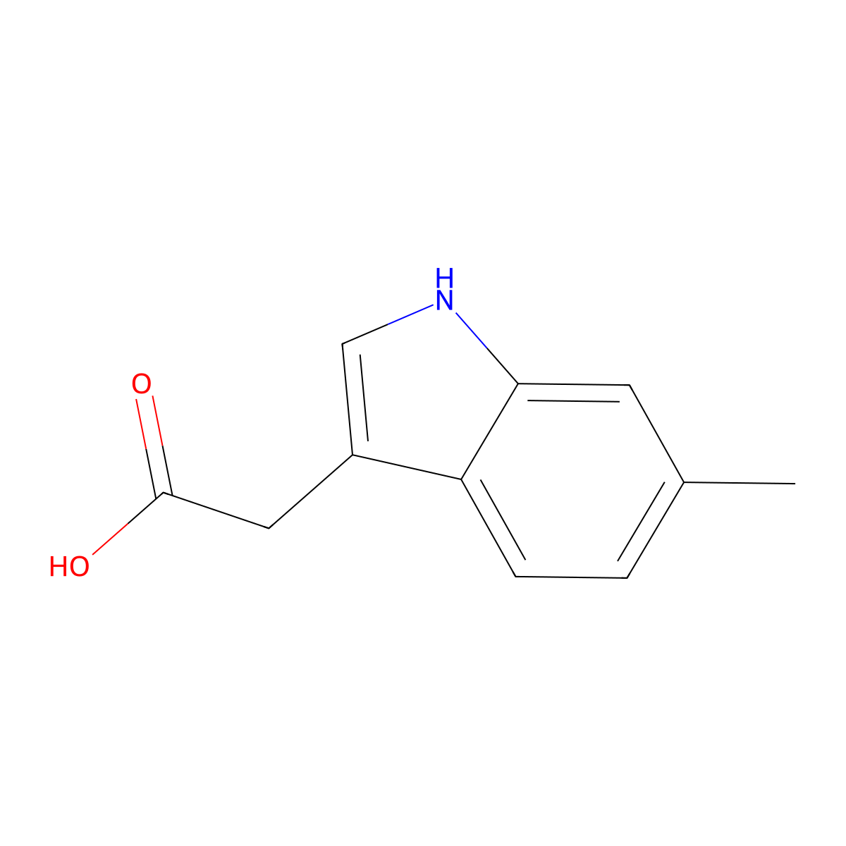 2-(6-methyl-1H-indol-3-yl)acetic acid molecular structure, CAS 52531-20-1