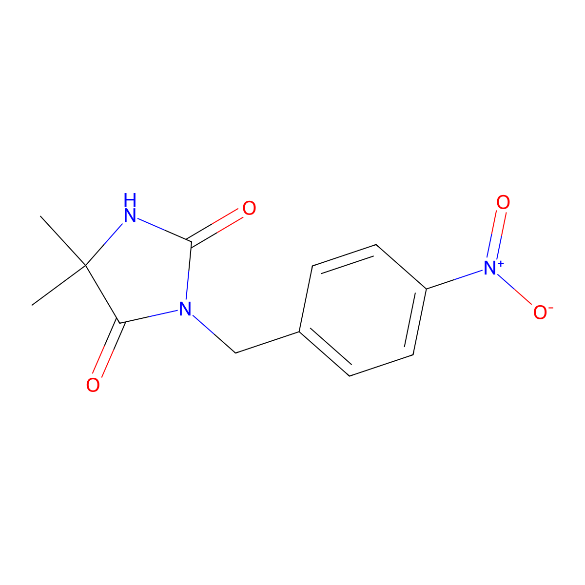 5,5-Dimethyl-3-(4-nitrobenzyl)imidazolidine-2,4-dione molecular structure, CAS 52531-94-9