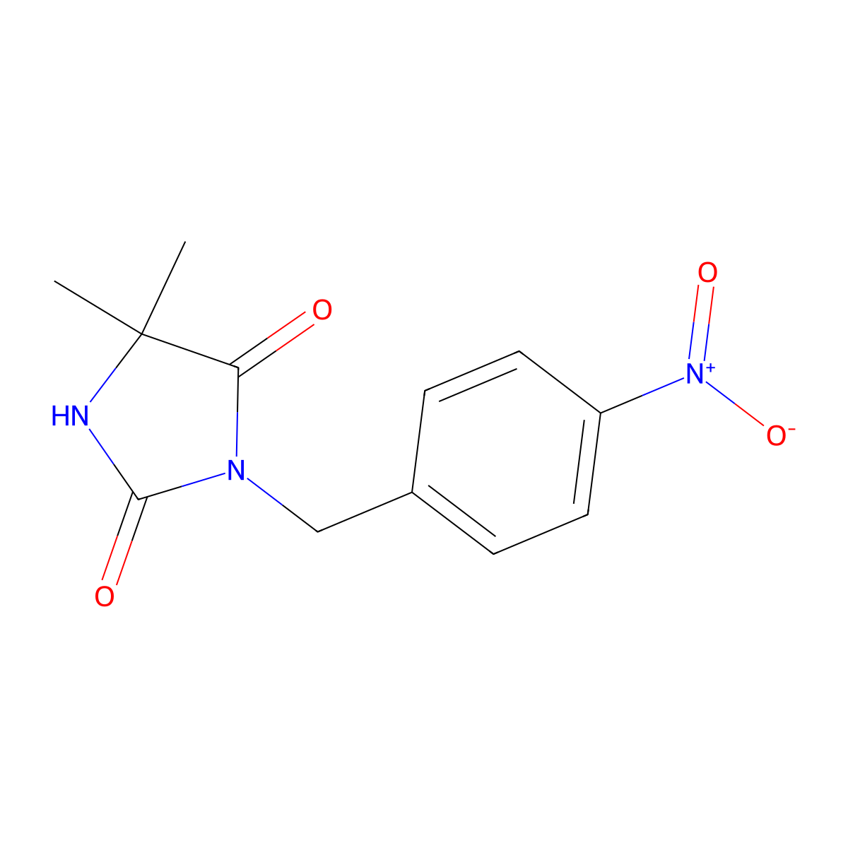 5,5-Dimethyl-3-(4-nitrobenzyl)imidazolidine-2,4-dione molecular structure, CAS 52531-94-9