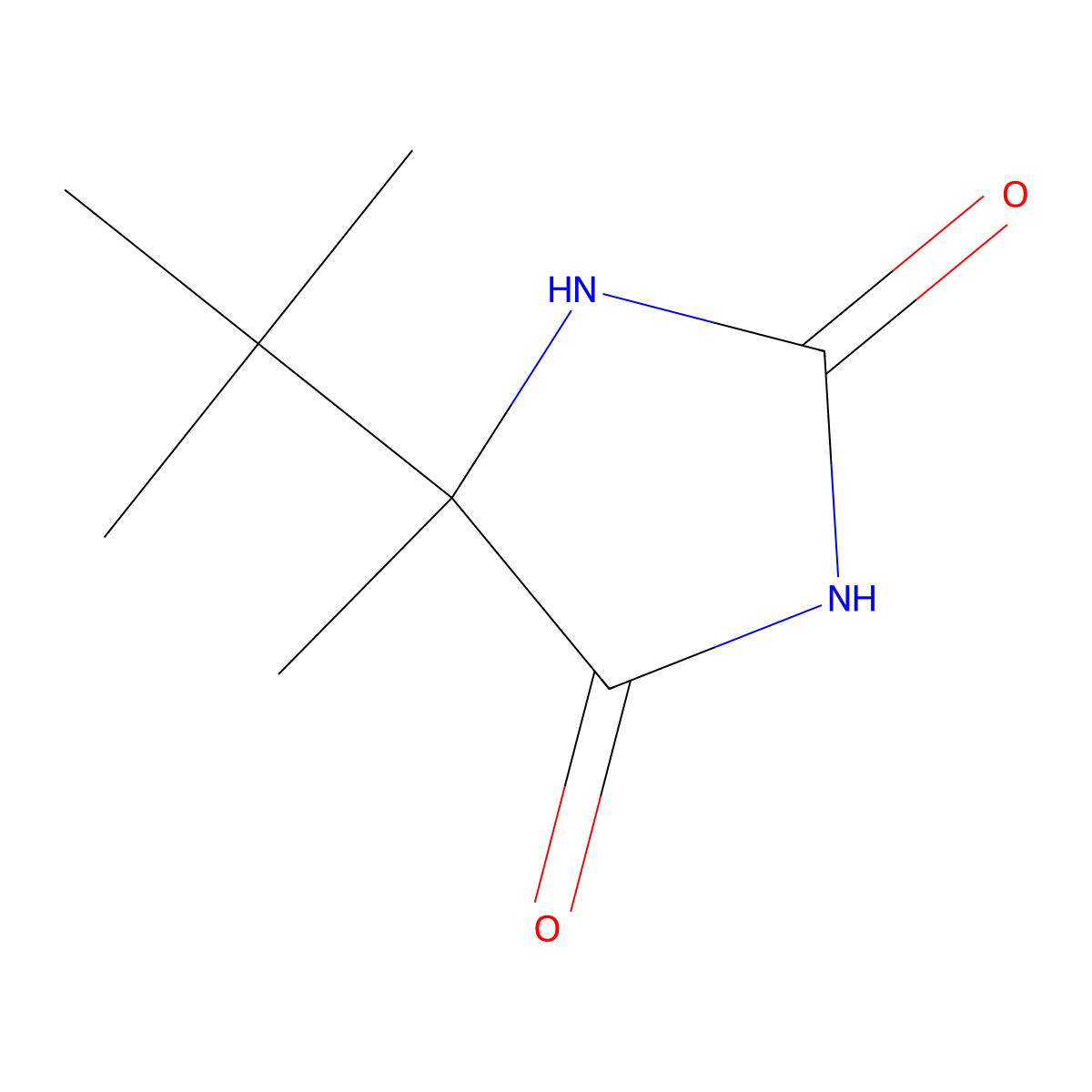 5-(1,1-Dimethylethyl)-5-methyl-2,4-imidazolidinedione molecular structure, CAS 52532-02-2