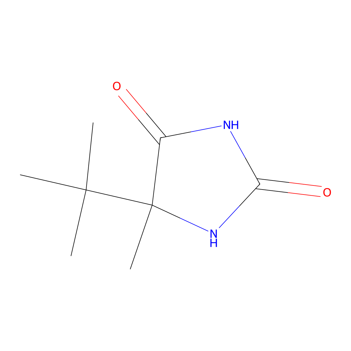 5-(1,1-Dimethylethyl)-5-methyl-2,4-imidazolidinedione molecular structure, CAS 52532-02-2