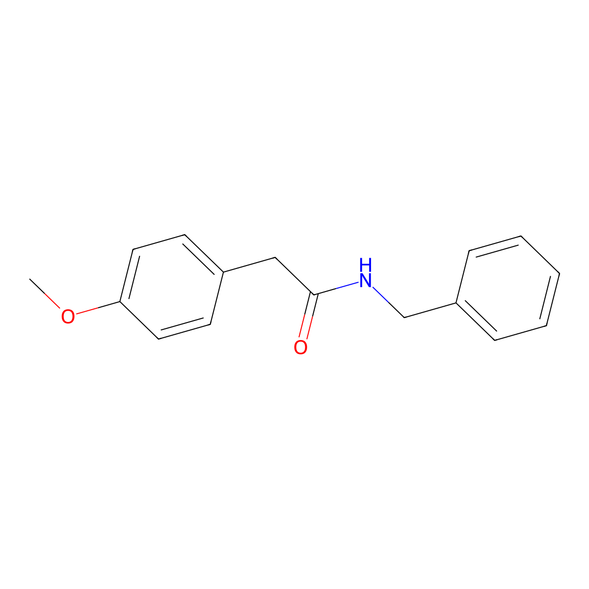 N-benzyl-2-(4-methoxyphenyl)acetamide molecular structure, CAS 52532-96-4