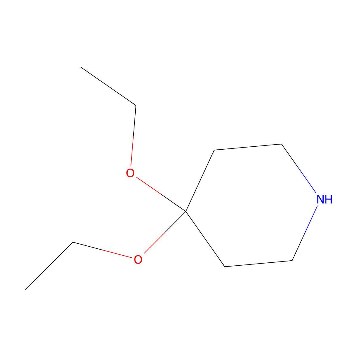 4,4-Diethoxypiperidine molecular structure, CAS 52534-66-4