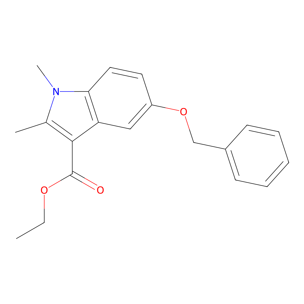 Ethyl 1,2-dimethyl-5-phenylmethoxyindole-3-carboxylate molecular structure, CAS 52535-63-4