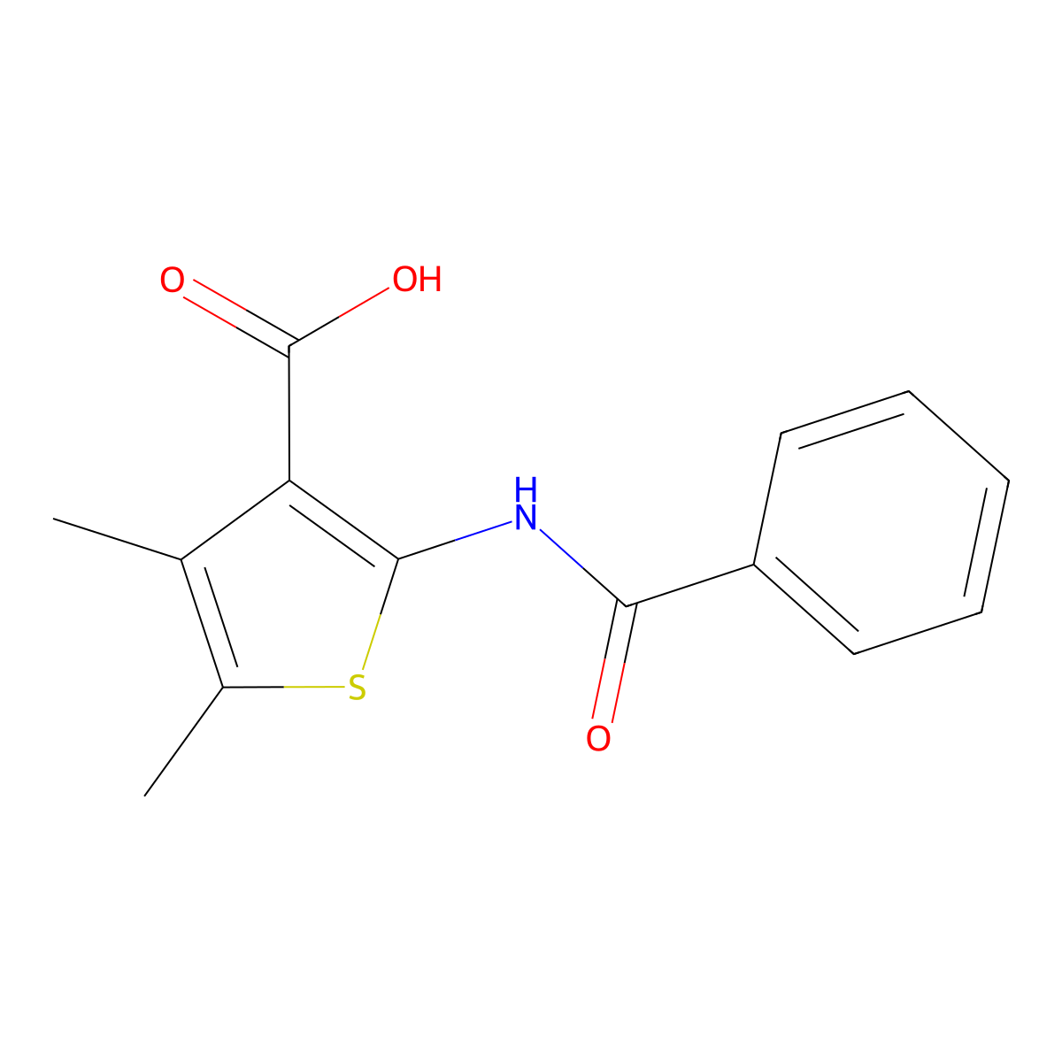 2-(Benzoylamino)-4,5-dimethyl-3-thiophenecarboxylic acid molecular structure, CAS 52535-72-5