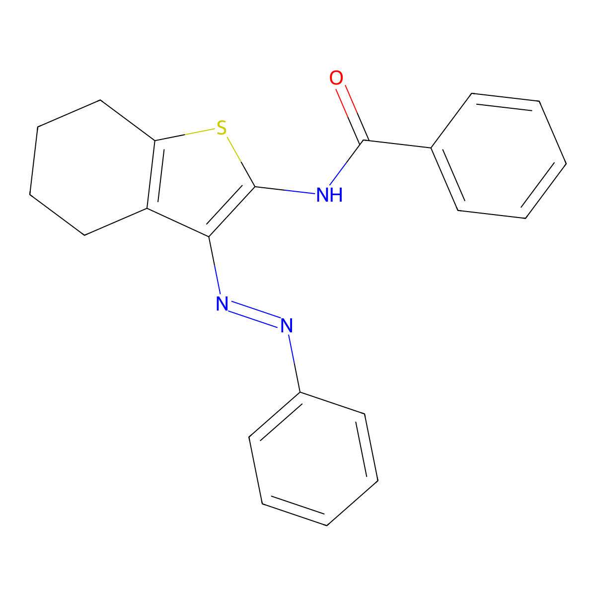 N-[3-(2-phenyldiazenyl)-4,5,6,7-tetrahydro-1-benzothien-2-yl]benzamide molecular structure, CAS 52535-80-5