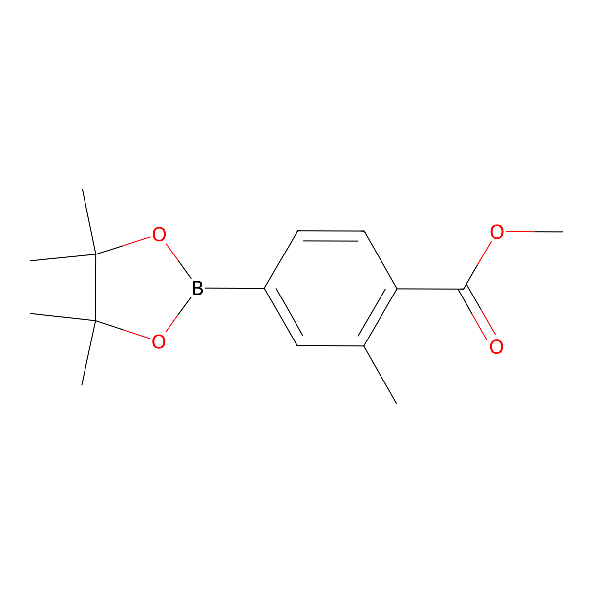 Methyl 2-methyl-4-(4,4,5,5-tetramethyl-1,3,2-dioxaborolan-2-yl)benzoate molecular structure, CAS 525362-07-6