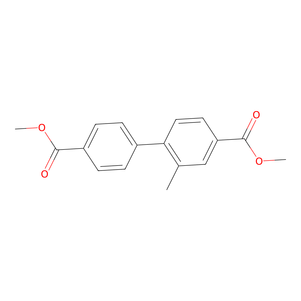 [1,1'-Biphenyl]-4,4'-dicarboxylic acid, 2-methyl-, dimethyl ester molecular structure, CAS 525362-15-6