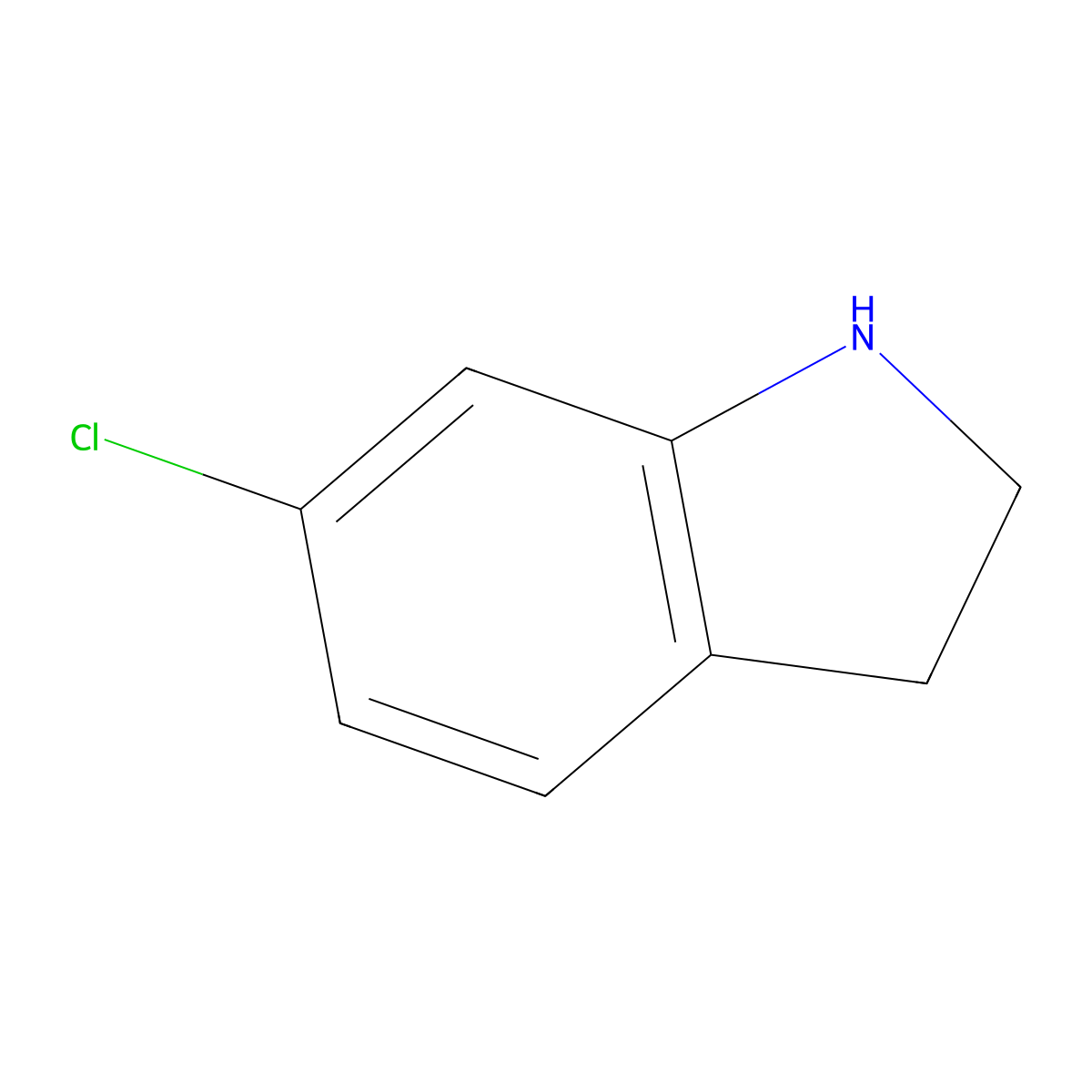 6-Chloro-2,3-dihydro-1h-indole molecular structure, CAS 52537-00-5