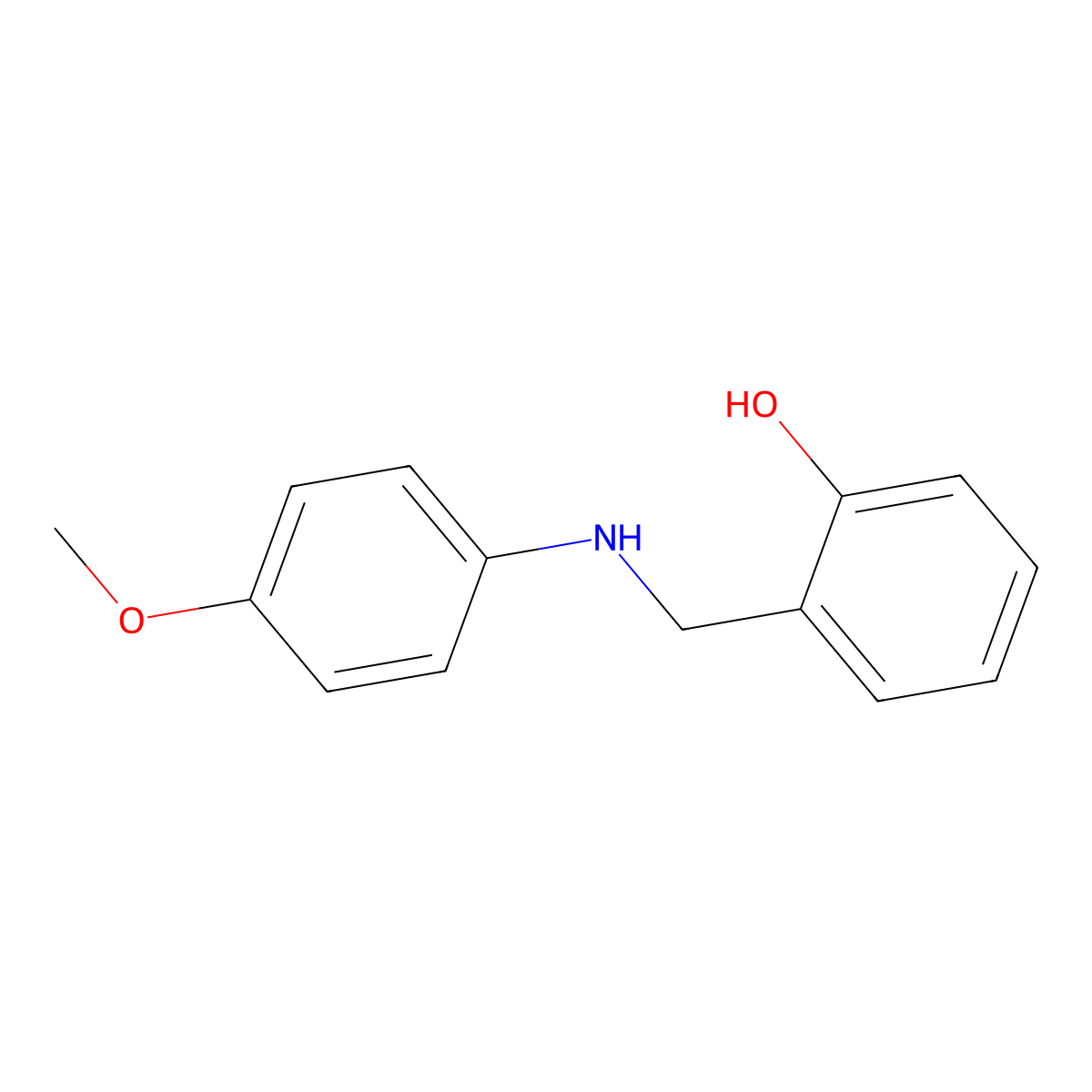 2-(((4-Methoxyphenyl)amino)methyl)phenol molecular structure, CAS 52537-88-9