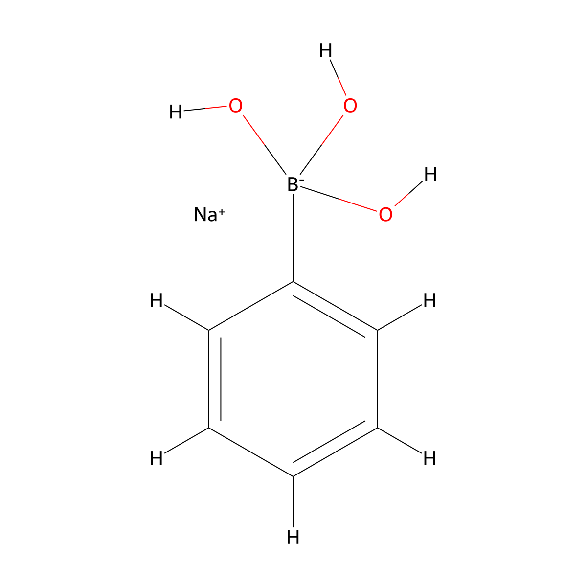 Sodium (Trihydroxy)phenylborate molecular structure, CAS 52542-80-0