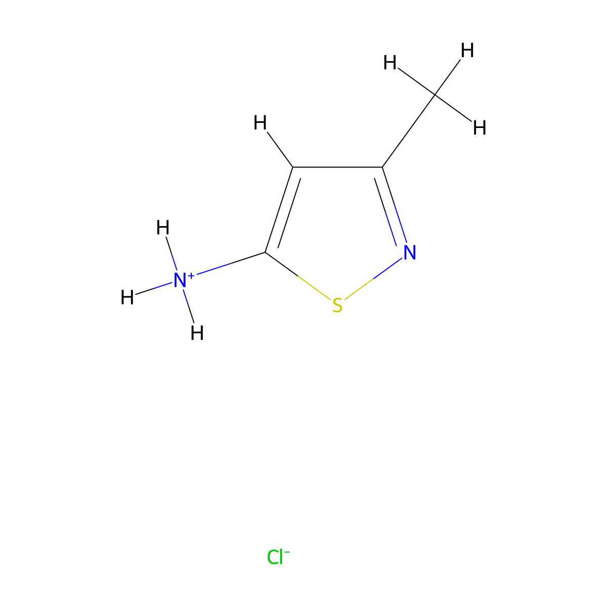 (3-methyl-1,2-thiazol-5-yl)azanium chloride molecular structure, CAS 52547-00-9