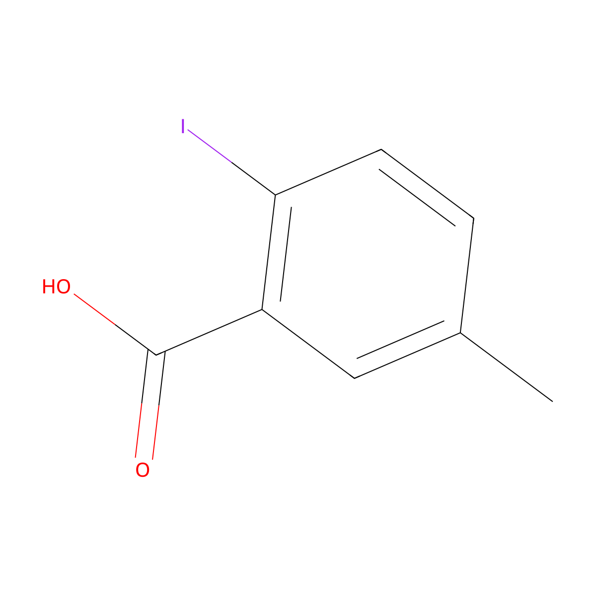 2-Iodo-5-methylbenzoic acid molecular structure, CAS 52548-14-8