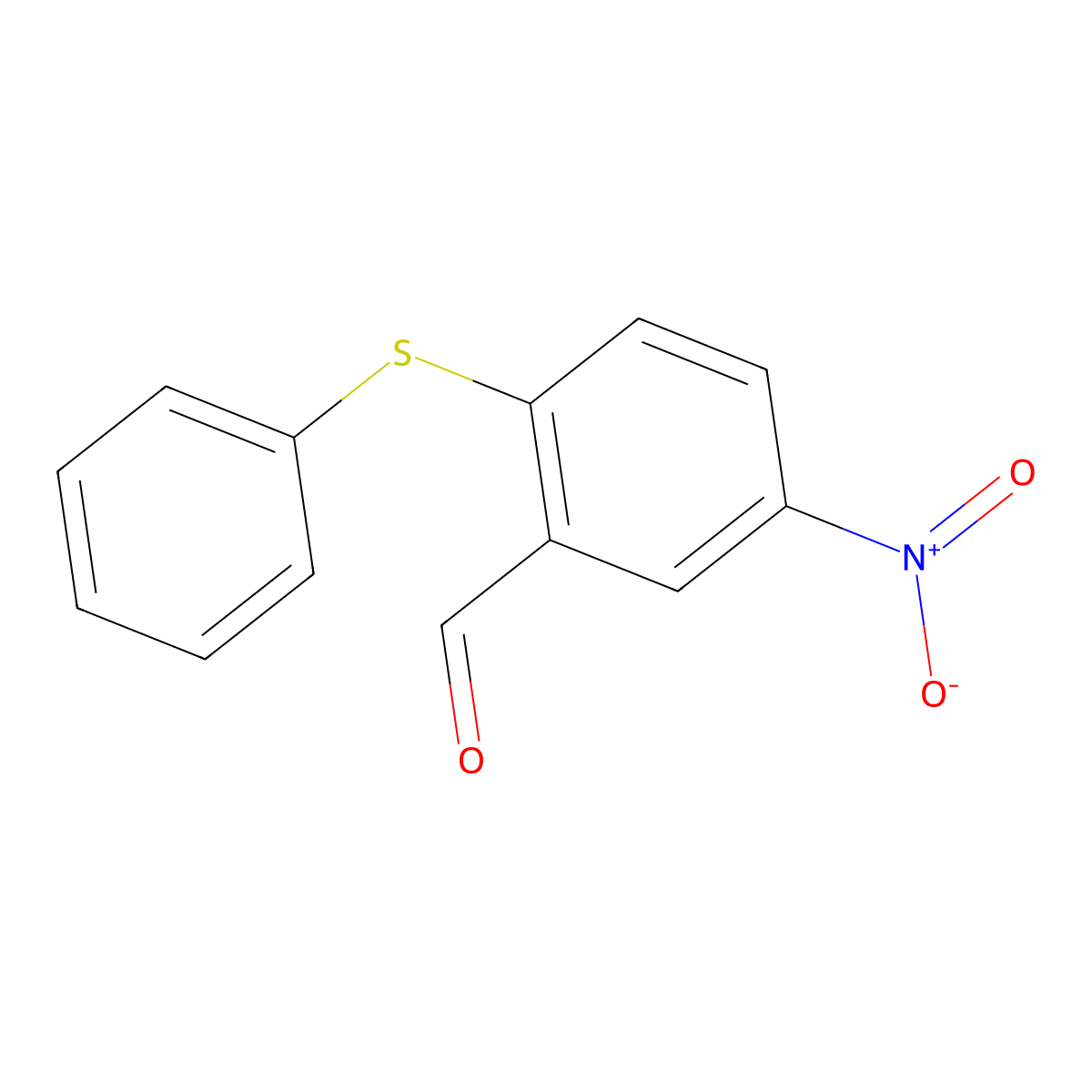 5-Nitro-2-(phenylthio)benzaldehyde molecular structure, CAS 52548-32-0