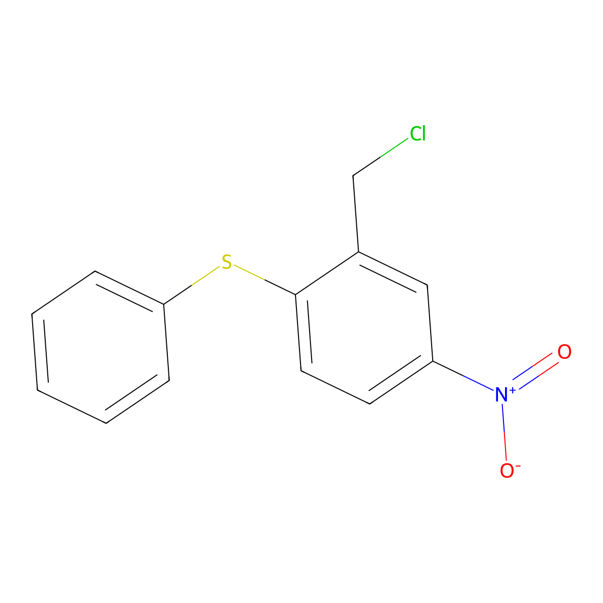 2-(Chloromethyl)-4-nitro-1-(phenylsulfanyl)benzene molecular structure, CAS 52548-34-2
