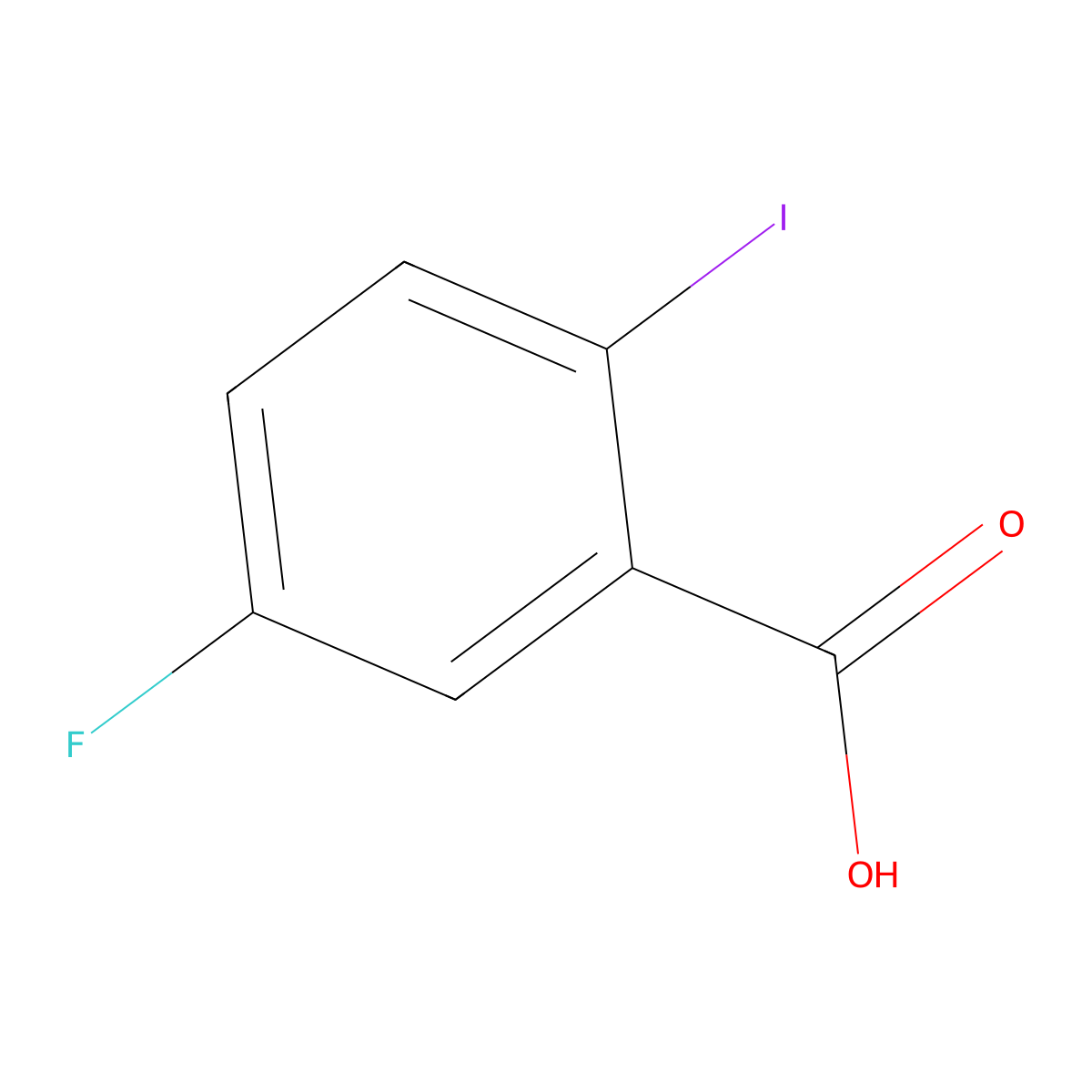 5-Fluoro-2-iodobenzoic acid molecular structure, CAS 52548-63-7