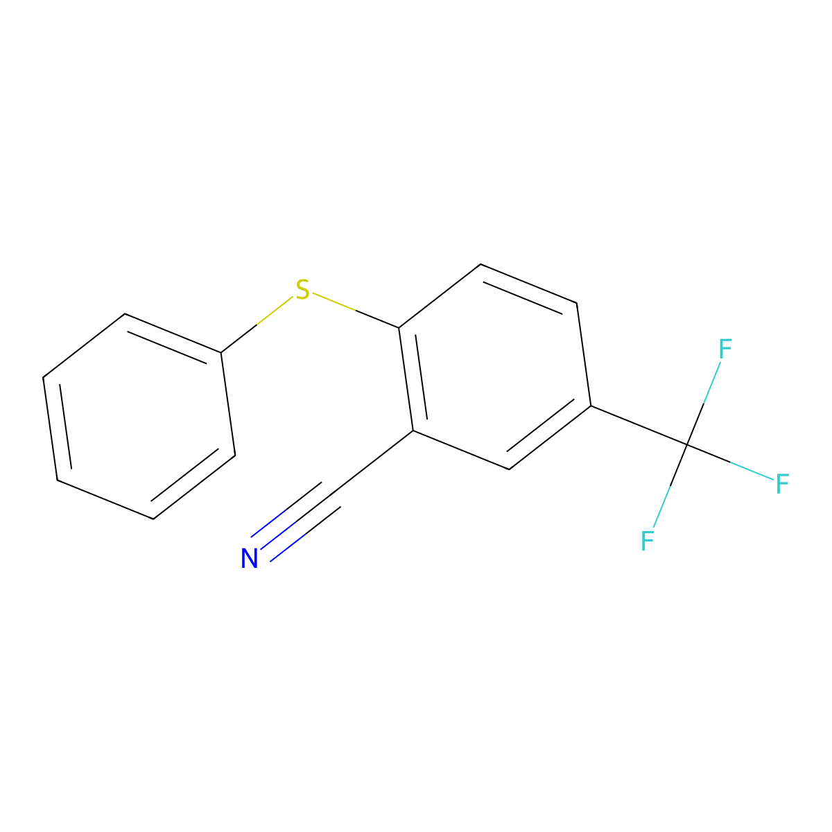 2-(Phenylthio)-5-(trifluoromethyl)benzonitrile molecular structure, CAS 52548-95-5
