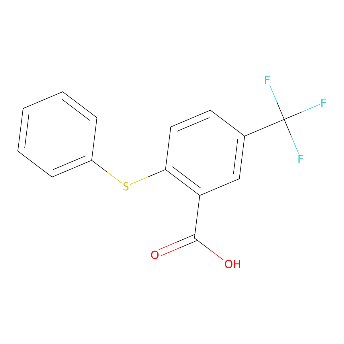 2-Phenylthio-5-trifluoromethylbenzoic acid molecular structure, CAS 52548-96-6
