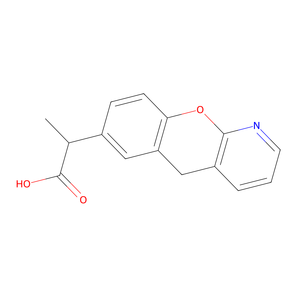 Pranoprofen molecular structure, CAS 52549-17-4
