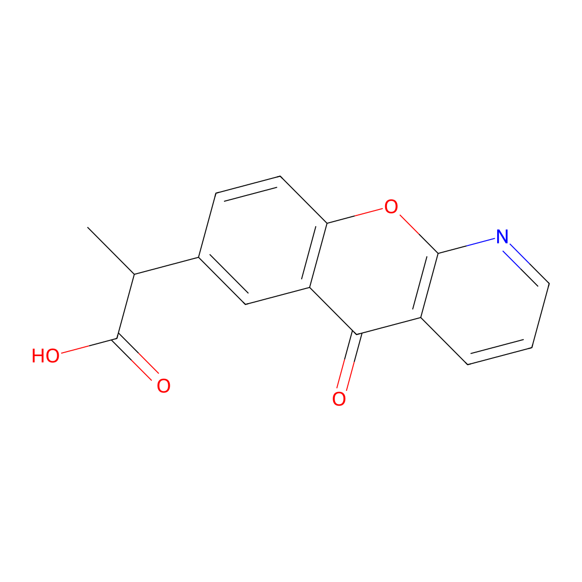 2-(5-oxo-5H-chromeno[2,3-b]pyridin-7-yl)propanoic acid molecular structure, CAS 52549-19-6