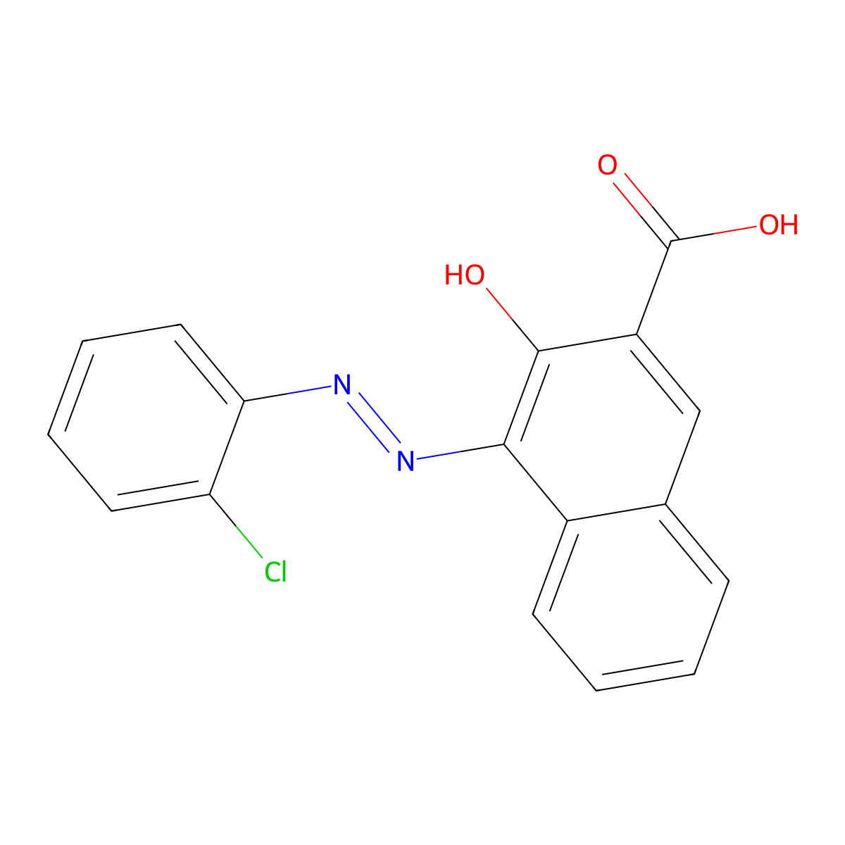 4-((2-Chlorophenyl)azo)-3-hydroxy-2-naphthoic acid molecular structure, CAS 52549-90-3