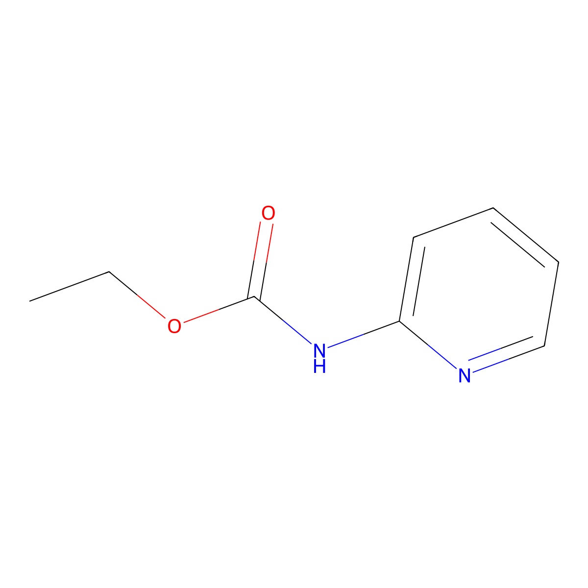 Ethyl pyridin-2-ylcarbamate molecular structure, CAS 5255-67-4